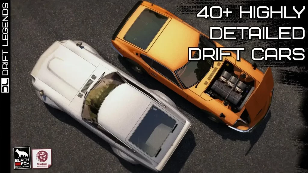 detailed drift cars in Drift Legends Mod APK