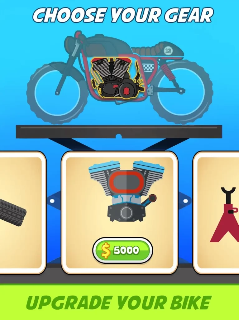 Unlock unlimited content with our mods in bike race apk